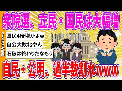 【2chまとめ】衆院選、立民・国民は大幅増、自公過半数割れwww【ゆっくり】